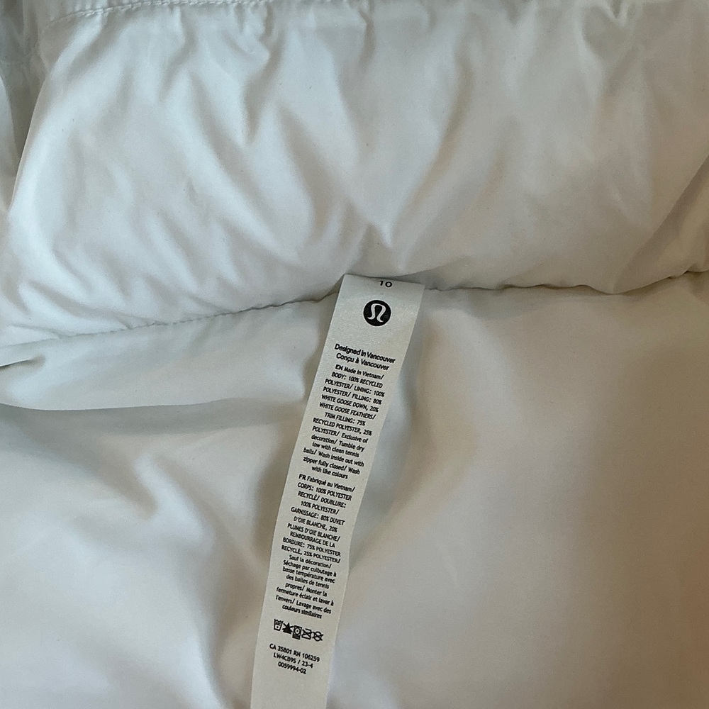 Lululemon Athletica White Wunder Puff Cropped Puffer Vest - Picture 7 of 10